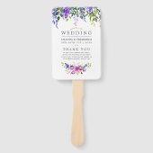 Ultra-Violet-Hochzeitsprogramm für Wasserfarbenflo Fächer (Vorderseite)