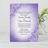 Ultra Violet Hue Floral Hochzeit Einladung (Stehend Vorderseite)