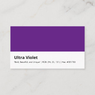 Ultra Violet "Kühn, Schön und Einzigartig" Farbe Visitenkarte