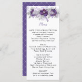 Ultra Violet Lavendel Graufarbenes Blumenmenü Menükarte (Vorne/Hinten)