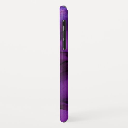 Ultra-Violet Lila Alkoholtinte Textur Monogramm Case-Mate iPhone Hülle (Hinten/Links)