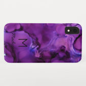 Ultra-Violet Lila Alkoholtinte Textur Monogramm Case-Mate iPhone Hülle (Rückseite (Horizontal))