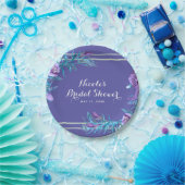 Ultra Violet Lila & Aqua Floral Chic Pappteller (Party)