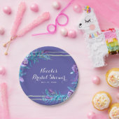 Ultra Violet Lila & Aqua Floral Chic Pappteller (Party)