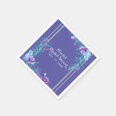 Ultra Violet Lila & Aqua Floral Chic Serviette (Ecke)