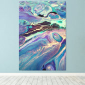 Ultra Violet Lila Blue Marble Fluid Abstrakt Art Leinwanddruck (Insitu (Holzboden))