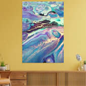 Ultra Violet Lila Blue Marble Fluid Abstrakt Art Leinwanddruck (Insitu (Wohnzimmer))