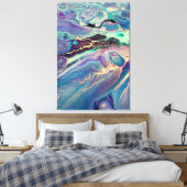Ultra Violet Lila Blue Marble Fluid Abstrakt Art Leinwanddruck (Insitu (Schlafzimmer))