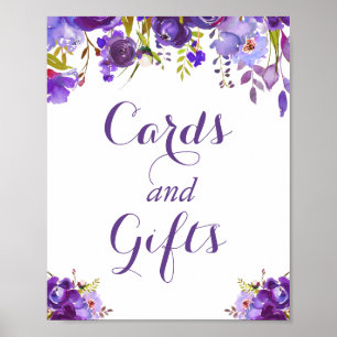 Ultra-Violet-Lila Blumenkarten und Geschenkzeichen Poster