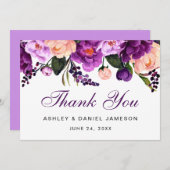 Ultra Violet Lila Blumenzehen Vielen Dank VP Dankeskarte (Vorne/Hinten)