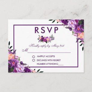 Ultra-Violet-Lila-Blumenzwiebeln V RSVP Karte
