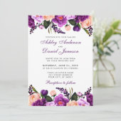 Ultra-Violet-Lila | Einladung zur Blumenhochzeit P (Stehend Vorderseite)