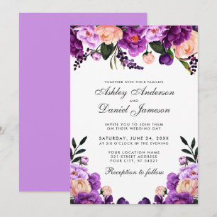 Ultra-Violet Lila Einladung zur Hochzeit