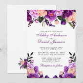 Ultra-Violet Lila | Einladung zur Hochzeit PS (Vorne/Hinten)