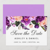 Ultra-Violet-Lila-Floral Save the Date V (Vorne/Hinten)