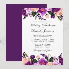 Ultra-Violet-Lila | Floral Wedding Einladung GP