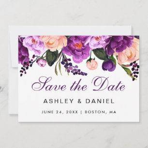 Ultra-Violet-Lila-florales Save the Date PS