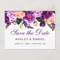 Ultra-Violet-Lila-florales Save the Date PS