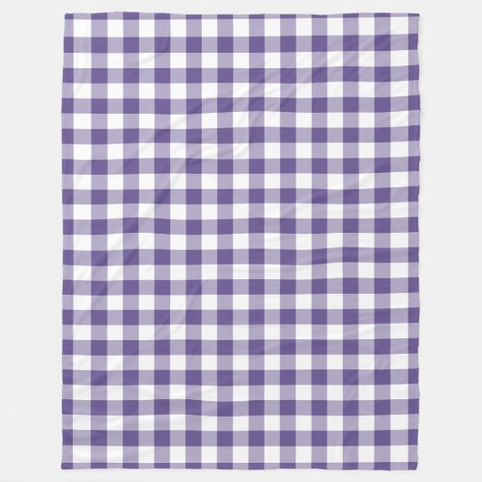 Ultra Violet Lila Gingham Pattern Fleecedecke (Vorderseite)