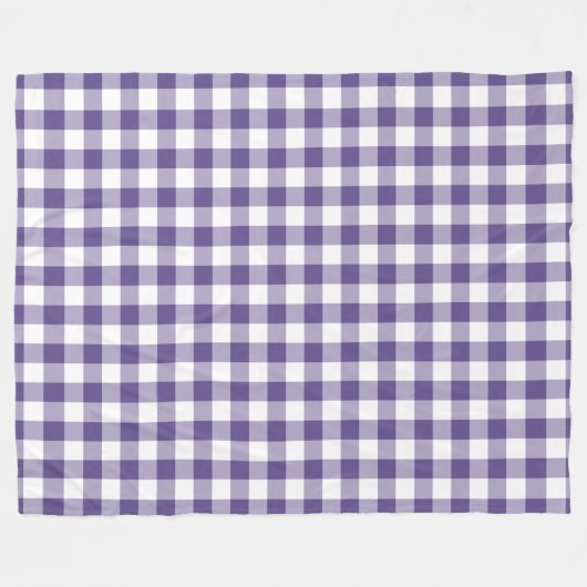 Ultra Violet Lila Gingham Pattern Fleecedecke (Vorderseite (Horizontal))