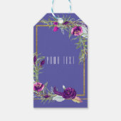 Ultra Violet Lila & Gold Floral Bohemisch Gefallen Geschenkanhänger (Vorderseite)