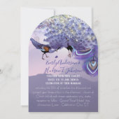 Ultra-Violet Lila-grüne Kupfer-Pfauenfeder Einladung (Vorderseite)