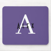 Ultra-Violet Lila Moderne Monogram Niedlich Girl Mousepad (Vorne)