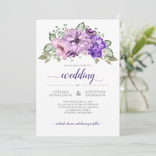 Ultra-Violet Lila-rosa Grüne Blumenzwiebeln Ankündigung (Stehend Vorderseite)