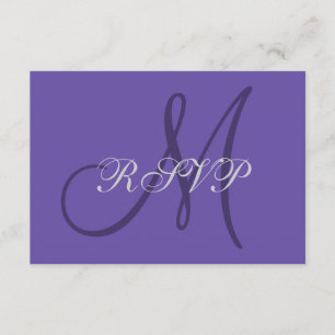 Ultra-Violet-Monogramm-Elegant-Hochzeit-RSVP-Karte RSVP Karte