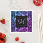 Ultra-Violet-Mosaikglas-Monogramm-Papier Napkins Serviette (Beispiel)