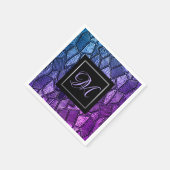 Ultra-Violet-Mosaikglas-Monogramm-Papier Napkins Serviette (Ecke)