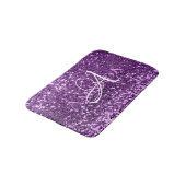 Ultra-Violet-Name für Lila Glitzer Monogram Badematte (Schrägansicht)