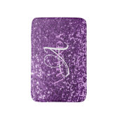 Ultra-Violet-Name für Lila Glitzer Monogram Badematte (Vorderseite Vertikal)