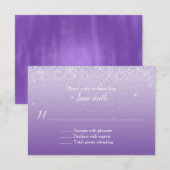Ultra Violet Ombre Wedding RSVP Card Karte (Vorne/Hinten)