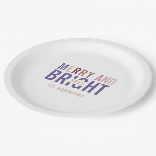 Ultra Violet Palette Weihnachten Pappteller (Schrägansicht)