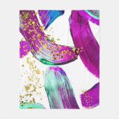 Ultra-Violet-Pinsel: Abstrakte Kunst Fleecedecke (Vorderseite)