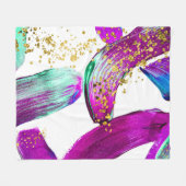 Ultra-Violet-Pinsel: Abstrakte Kunst Fleecedecke (Vorderseite (Horizontal))