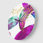 Ultra-Violet-Pinsel: Abstrakte Kunst Große Wanduhr (Winkel)