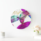 Ultra-Violet-Pinsel: Abstrakte Kunst Große Wanduhr (Zuhause)