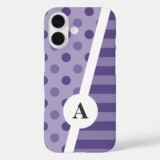 Ultra-Violet-Polka-Dot und Stripmuster Case-Mate iPhone Hülle (Rückseite)