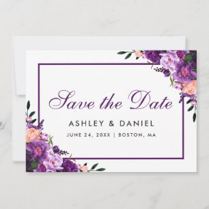 Ultra-Violet-PSP mit Lila floralen Save the Date