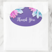 Ultra-Violet-Sukkulationen Moderne, kühne, florale Ovaler Aufkleber (Tasche)