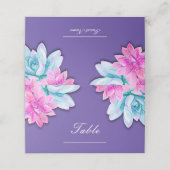 Ultra-Violet-Sukkuline Moderne Fiesta-Tischnummer Platzkarte (Außenseite Aufgefaltet)