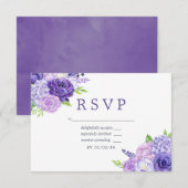 Ultra-Violet-Thema Blumenhochzeit RSVP Karte (Vorne/Hinten)