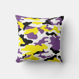 Ultra-Violet und Golden Yellow Camouflage Kissen K