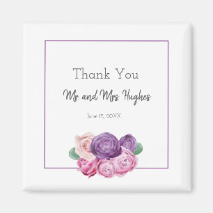 Ultra violet und rosa Roses Hochzeit danke Magnet