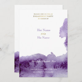 Ultra Violet Vintage Wasserfarbenhochzeit Einladung