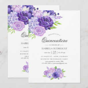 Ultra-Violet Wasserfarbe Blumenkatze Einladung