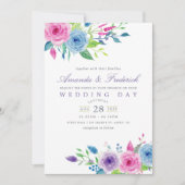 Ultra-Violet-Wasserfarben-Hochzeit - Einladung (Vorderseite)