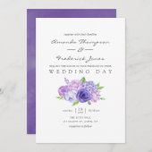 Ultra-Violet-Wasserfarben-Hochzeit - Einladung (Vorne/Hinten)